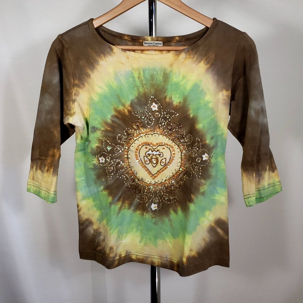 90s Y2K Vintage Festival 3/4 multicolor boho fairycore ren fair top  Size S/M